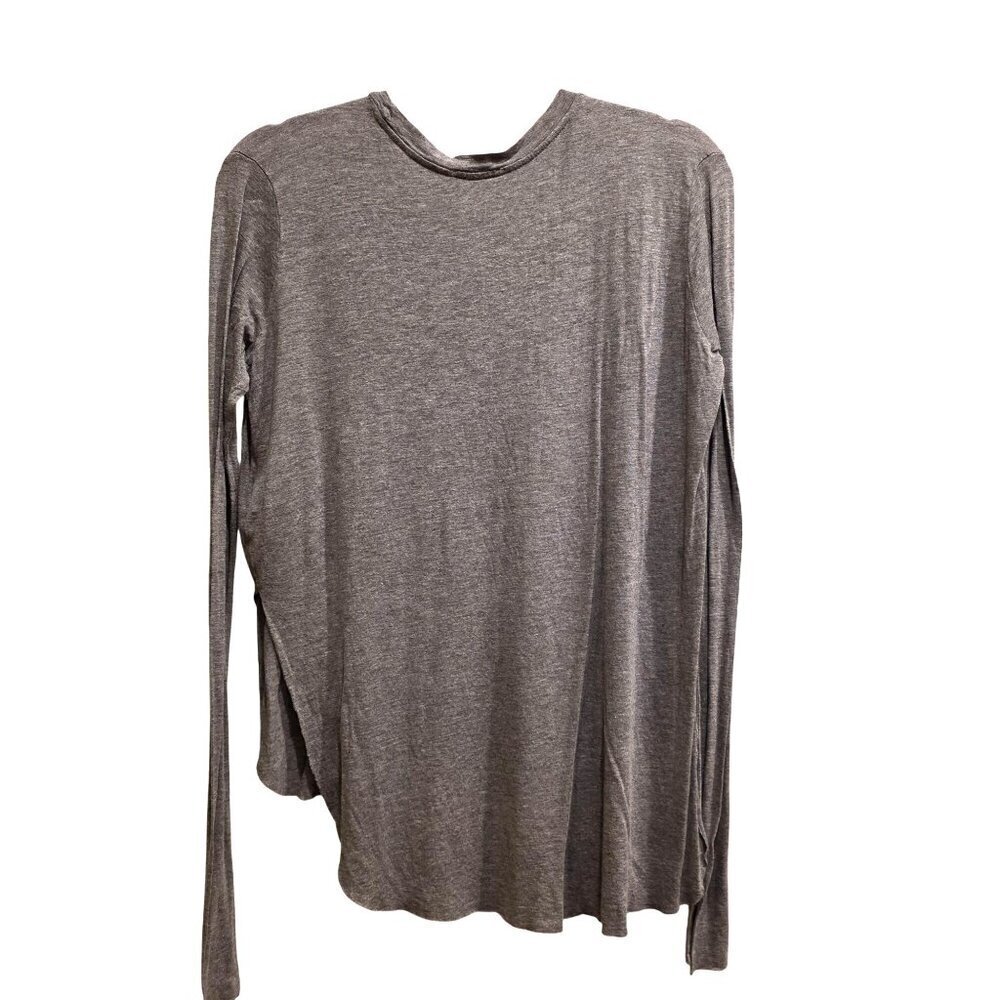 Zara Trafaluc Gray Long Sleeve Top Womens Asymmetrical Hem L - Picture 6 of 6
